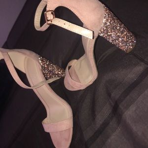 sparkly block heels